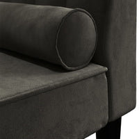 Thumbnail for Chaiselongue mit Nackenrolle Schwarz Samt