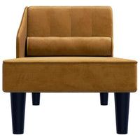 Thumbnail for Chaiselongue mit Nackenrolle Braun Samt