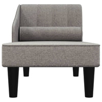 Thumbnail for Chaiselongue mit Nackenrolle Hellgrau Stoff
