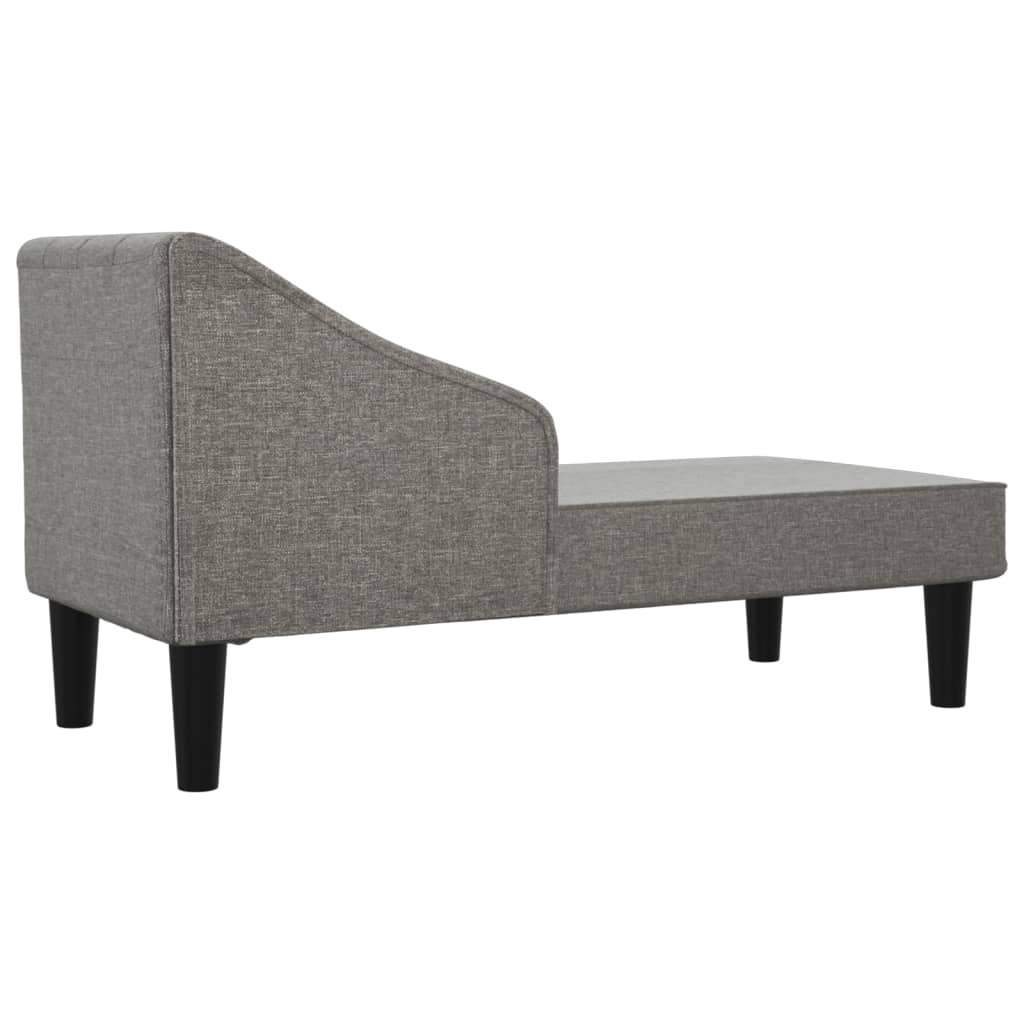 Chaiselongue mit Nackenrolle Hellgrau Stoff
