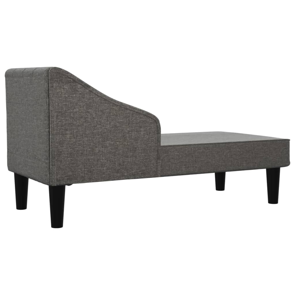 Chaiselongue mit Nackenrolle Hellgrau Stoff