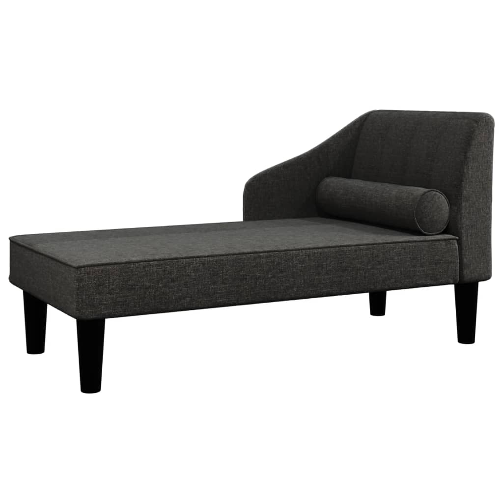 Chaiselongue mit Nackenrolle Blau Stoff