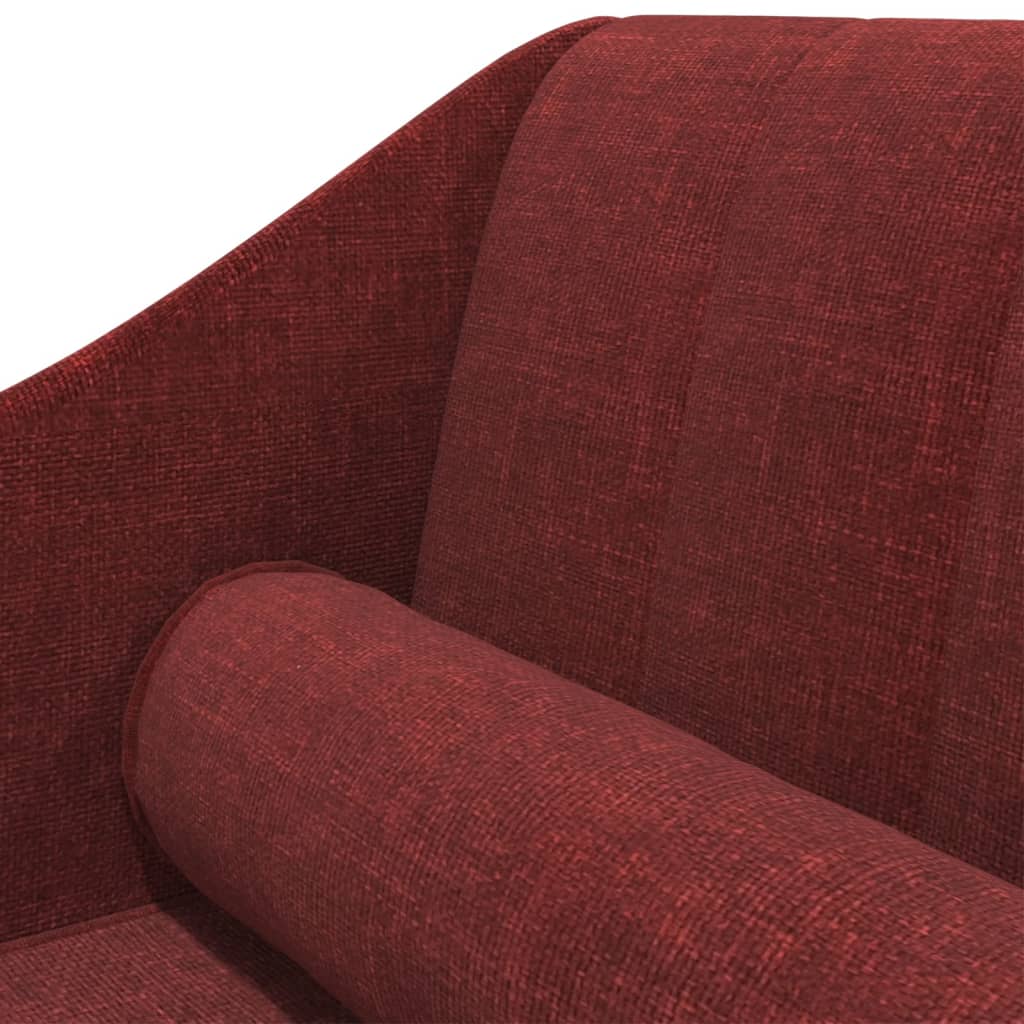Chaiselongue mit Nackenrolle Weinrot Stoff