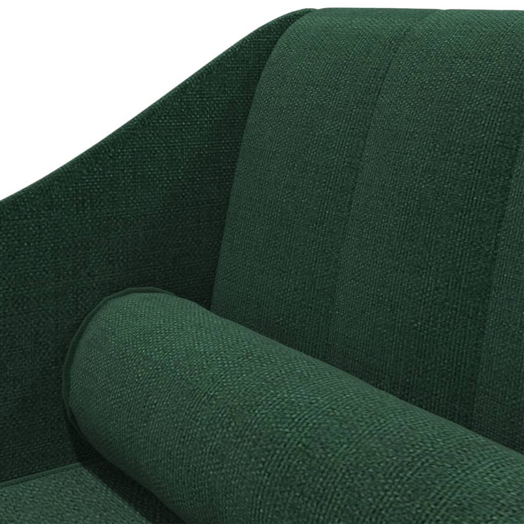 Chaiselongue mit Nackenrolle Dunkelgrün Stoff