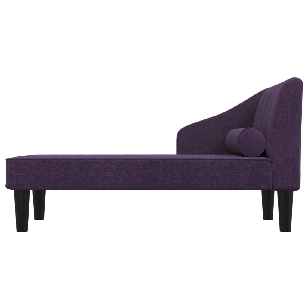 Chaiselongue mit Nackenrolle Lila Stoff