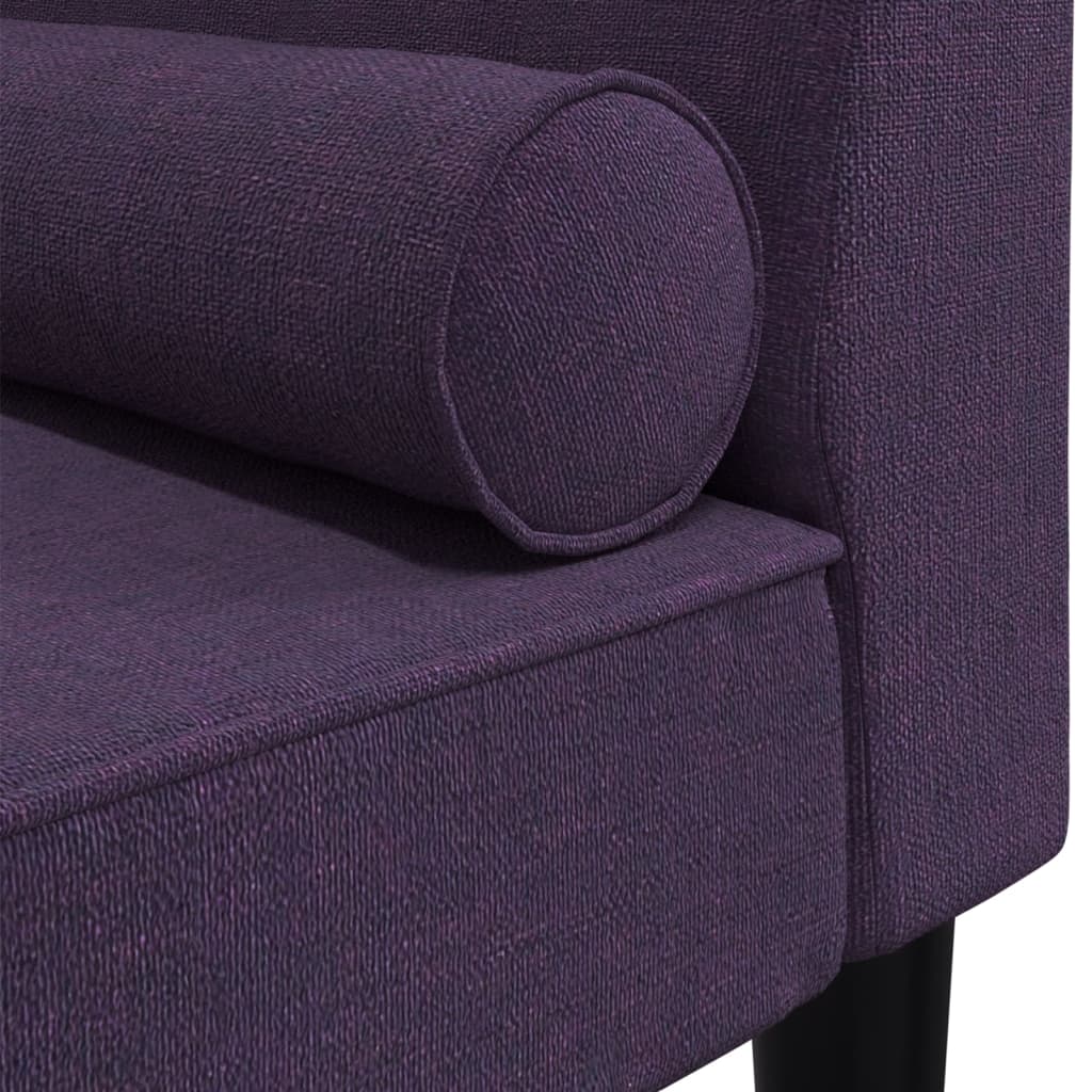 Chaiselongue mit Nackenrolle Lila Stoff