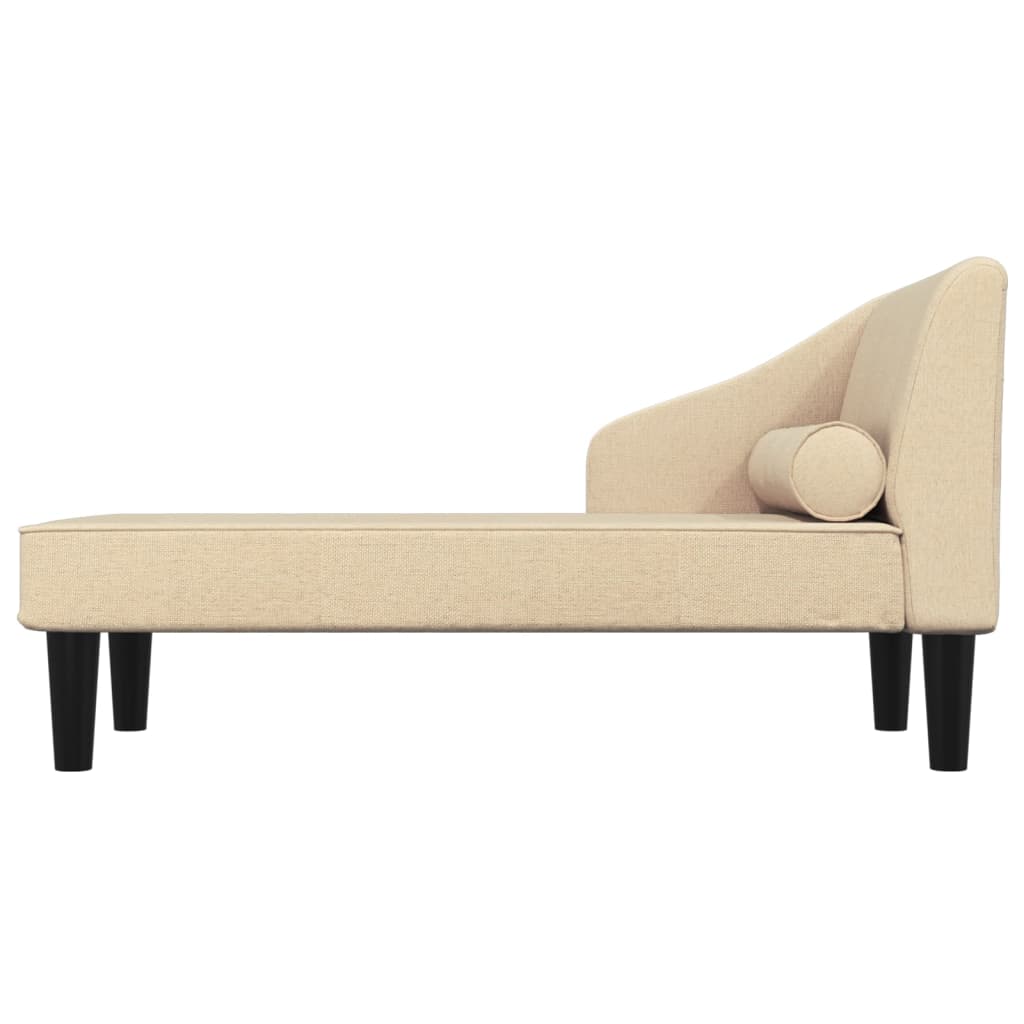 Chaiselongue mit Nackenrolle Creme Stoff