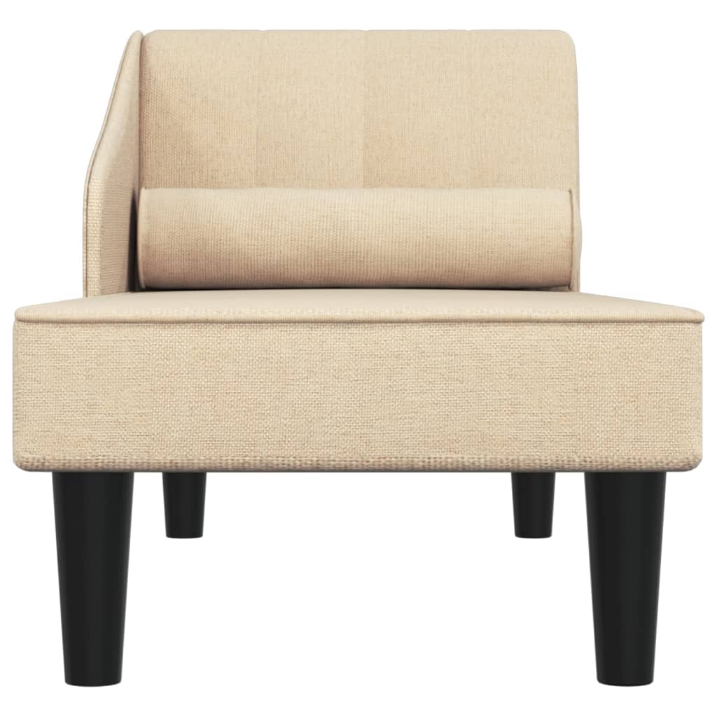 Chaiselongue mit Nackenrolle Creme Stoff