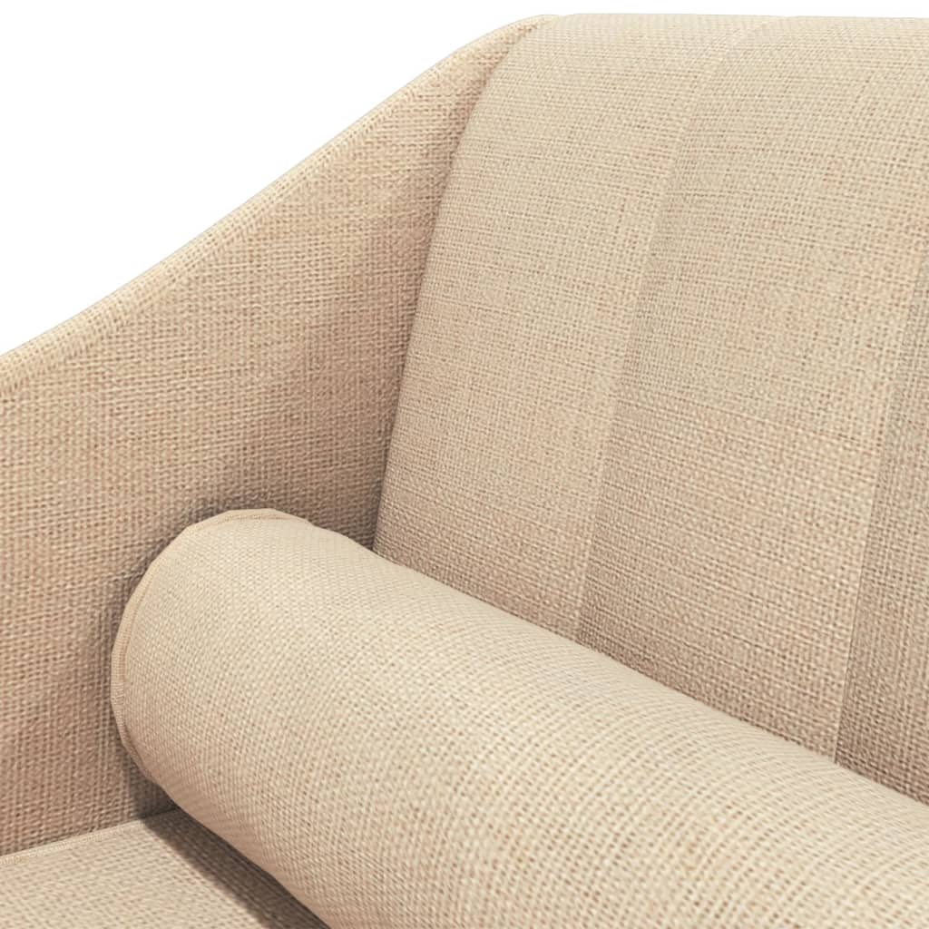 Chaiselongue mit Nackenrolle Creme Stoff