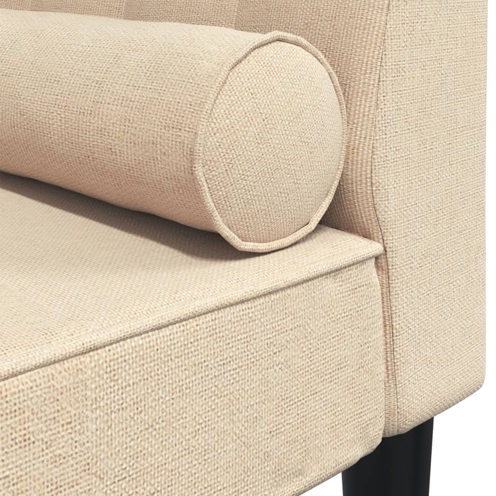 Chaiselongue mit Nackenrolle Creme Stoff