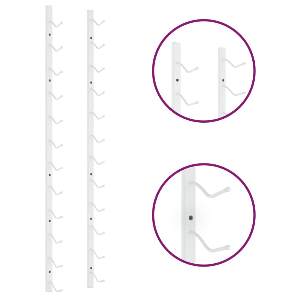 Wand-Weinregal für 12 Flaschen Weiß Eisen