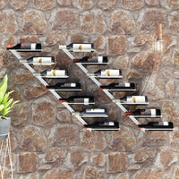 Thumbnail for Wand-Weinregale für 7 Flaschen 2 Stk. Weiß Metall
