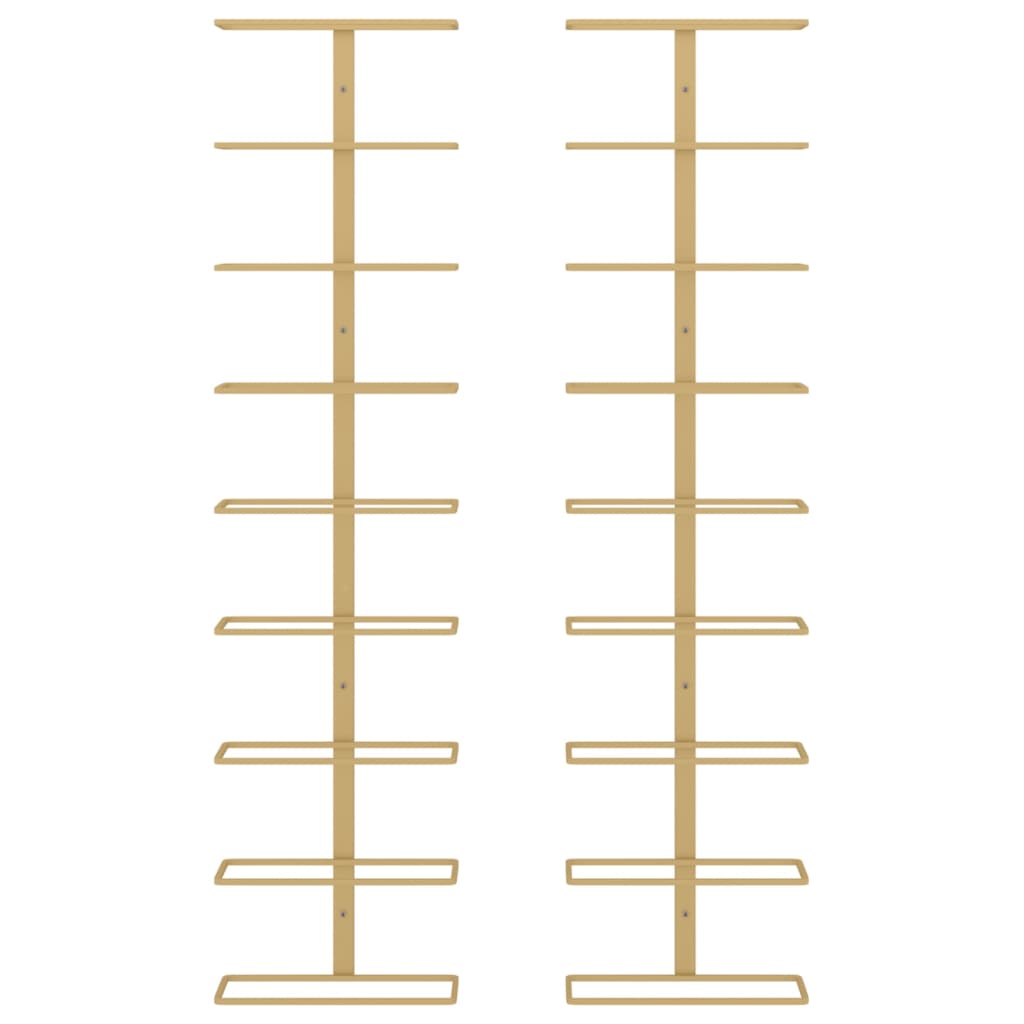 Wand-Weinregale für 9 Flaschen 2 Stk. Golden Eisen