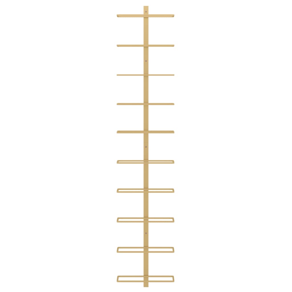 Wand-Weinregal für 10 Flaschen Golden Metall