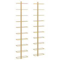 Thumbnail for Wand-Weinregale für 10 Flaschen 2 Stk. Golden Metall