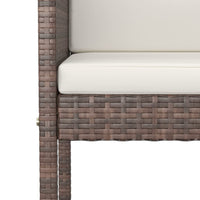 Thumbnail for 3-tlg. Gartenbar-Set mit Kissen Poly Rattan Braun