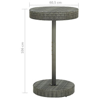Thumbnail for 3-tlg. Gartenbar-Set mit Kissen Poly Rattan Grau