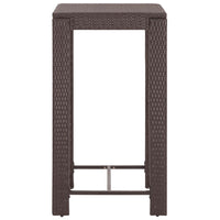 Thumbnail for 3-tlg. Gartenbar-Set mit Kissen Poly Rattan Braun