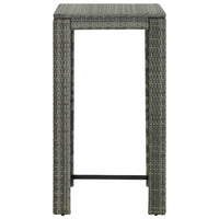 Thumbnail for 3-tlg. Gartenbar-Set mit Kissen Poly Rattan Grau