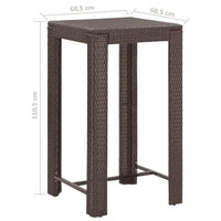 Thumbnail for 5-tlg. Gartenbar-Set mit Kissen Poly Rattan Braun