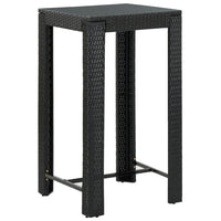 Thumbnail for 5-tlg. Gartenbar-Set mit Kissen Poly Rattan Schwarz