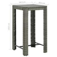 Thumbnail for 5-tlg. Gartenbar-Set mit Kissen Poly Rattan Grau