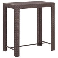 Thumbnail for 5-tlg. Gartenbar-Set mit Kissen Poly Rattan Braun