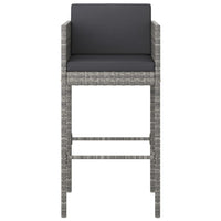 Thumbnail for 5-tlg. Gartenbar-Set mit Kissen Poly Rattan Grau