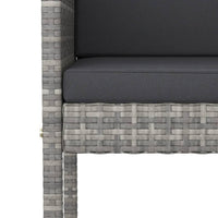 Thumbnail for 5-tlg. Gartenbar-Set mit Kissen Poly Rattan Grau
