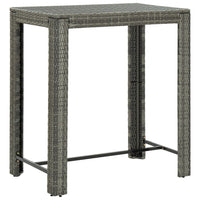 Thumbnail for 5-tlg. Gartenbar-Set mit Kissen Poly Rattan Grau