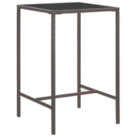 Thumbnail for 3-tlg. Gartenbar-Set mit Kissen Poly Rattan Braun