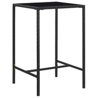 Thumbnail for 3-tlg. Gartenbar-Set mit Kissen Poly Rattan Schwarz