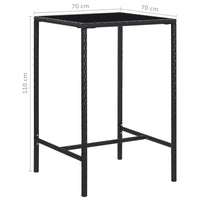 Thumbnail for 3-tlg. Gartenbar-Set mit Kissen Poly Rattan Schwarz