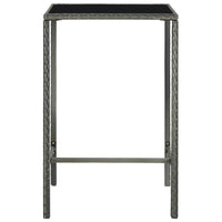 Thumbnail for 3-tlg. Gartenbar-Set mit Kissen Poly Rattan Grau