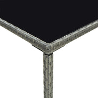 Thumbnail for 3-tlg. Gartenbar-Set mit Kissen Poly Rattan Grau