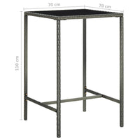 Thumbnail for 5-tlg. Gartenbar-Set mit Kissen Poly Rattan Grau