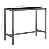 Thumbnail for 5-tlg. Gartenbar-Set mit Kissen Poly Rattan Grau