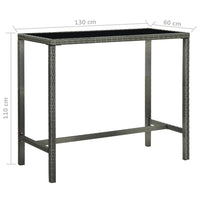 Thumbnail for 7-tlg. Gartenbar-Set mit Kissen Poly Rattan Grau