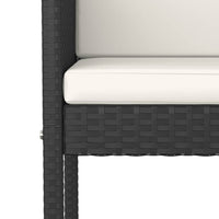 Thumbnail for 3-tlg. Gartenbar-Set mit Kissen Poly Rattan Schwarz