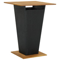 Thumbnail for 3-tlg. Gartenbar-Set mit Kissen Poly Rattan Schwarz