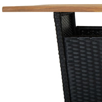 Thumbnail for 3-tlg. Gartenbar-Set mit Kissen Poly Rattan Schwarz