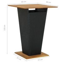 Thumbnail for 3-tlg. Gartenbar-Set mit Kissen Poly Rattan Schwarz