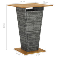 Thumbnail for 5-tlg. Gartenbar-Set mit Kissen Poly Rattan Grau