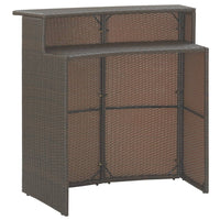 Thumbnail for 3-tlg. Gartenbar-Set mit Kissen Poly Rattan Braun