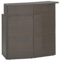 Thumbnail for 3-tlg. Gartenbar-Set mit Kissen Poly Rattan Braun