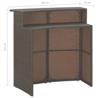 Thumbnail for 3-tlg. Gartenbar-Set mit Kissen Poly Rattan Braun