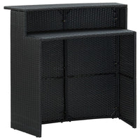 Thumbnail for 3-tlg. Gartenbar-Set mit Kissen Poly Rattan Schwarz