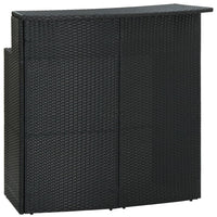 Thumbnail for 3-tlg. Gartenbar-Set mit Kissen Poly Rattan Schwarz