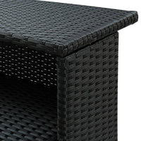 Thumbnail for 3-tlg. Gartenbar-Set mit Kissen Poly Rattan Schwarz