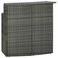 Thumbnail for 3-tlg. Gartenbar-Set mit Kissen Poly Rattan Grau